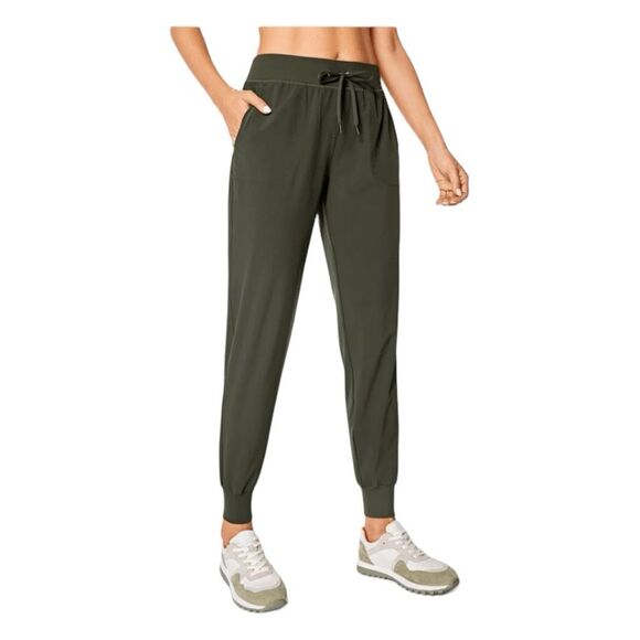 CRZ YOGA Joggers Dark Olive Feathery-Fit Flat Waistband Drawstring S - Picture 1 of 12